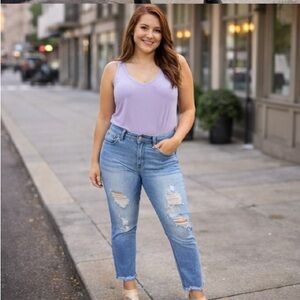 Black Daisy‎ Kate Women's Distressed Ripped Straight Leg Jeans Blue Size 13